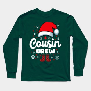 Santa Hat Cousin Christmas Family White Red Long Sleeve T-Shirt